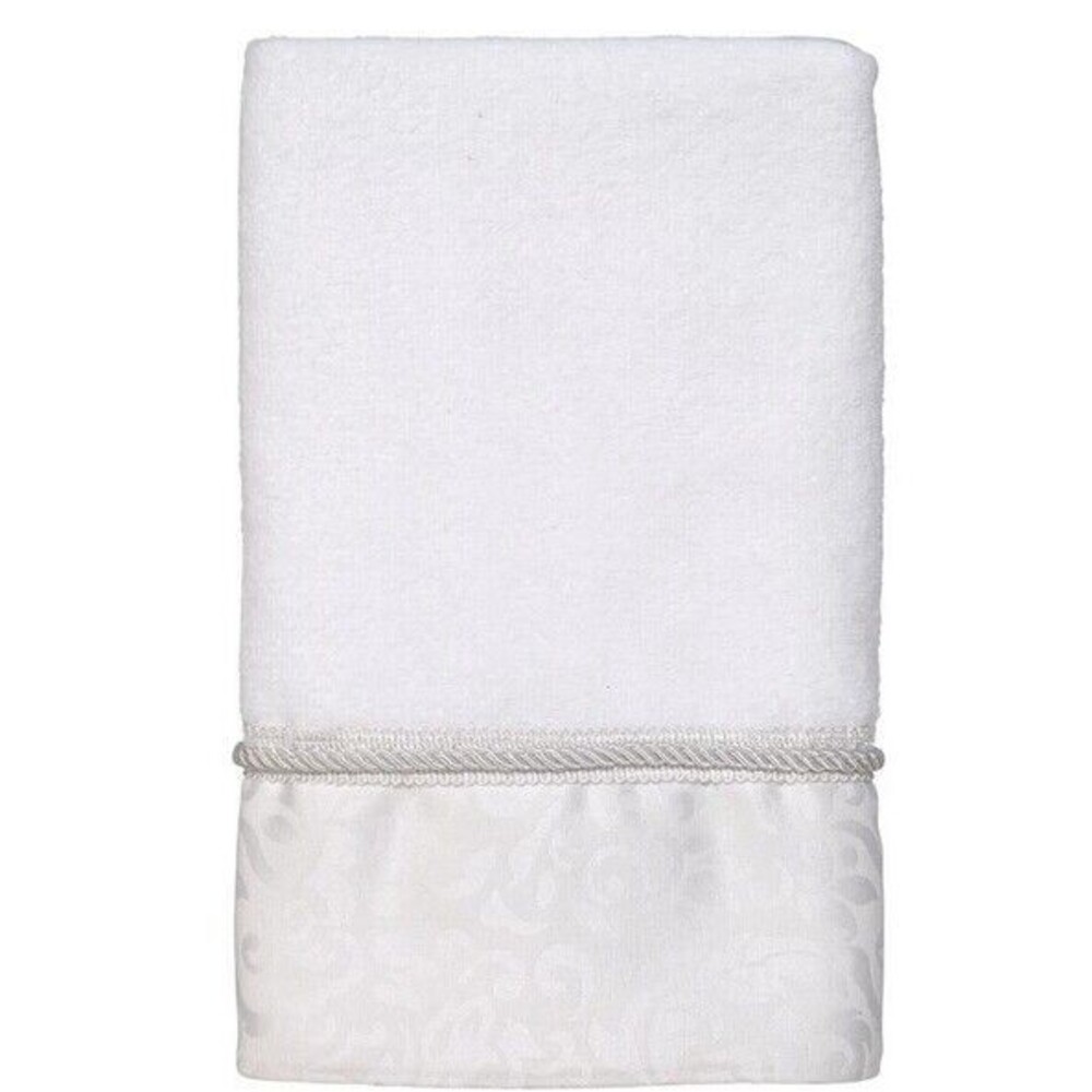 Avanti Manor Hill Set of 2 Fingertip Towels Bright White Guest Bath Bathroom